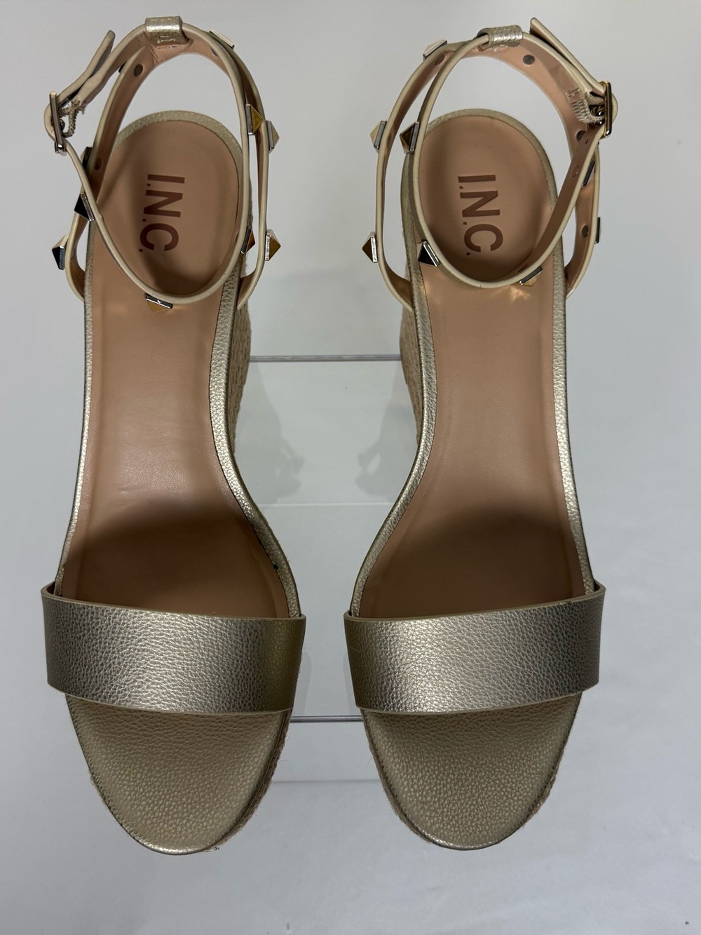 INC Gold Gladiator Wedge Sandals Size 11 – Chic & Statement Style 💛 - Picture 4 of 13